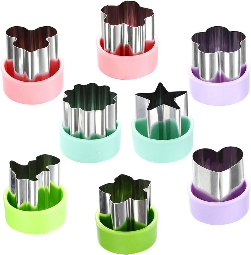 magigift Vegetable Cutter Shapes Set (8 Pack) â€“ 1.5" Stainless Steel Mini Cookie & Fruit Cutters for Kids, Bento Lunch, Sandwich, Fondant, Cheese, Baking & Food Prep - Image 1